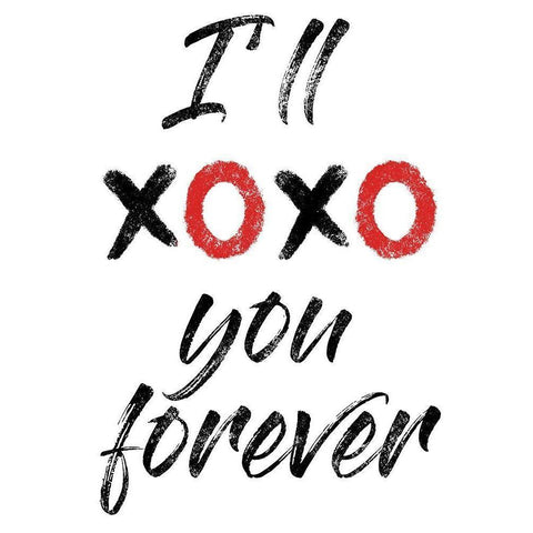 XOXO Forever Black Modern Wood Framed Art Print by Prime, Marcus