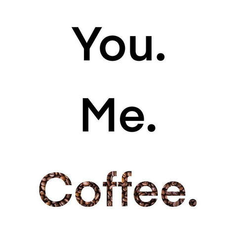You Me Coffee Black Modern Wood Framed Art Print by Prime, Marcus