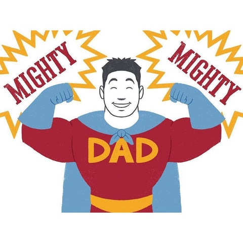 Mighty Mighty Dad White Modern Wood Framed Art Print by Prime, Marcus