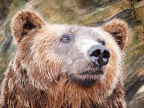 Urban Bear 1 Black Ornate Wood Framed Art Print with Double Matting by Prime, Marcus