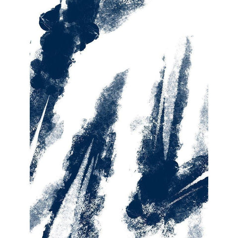 Navy Striking Seams 2 Black Modern Wood Framed Art Print by Prime, Marcus