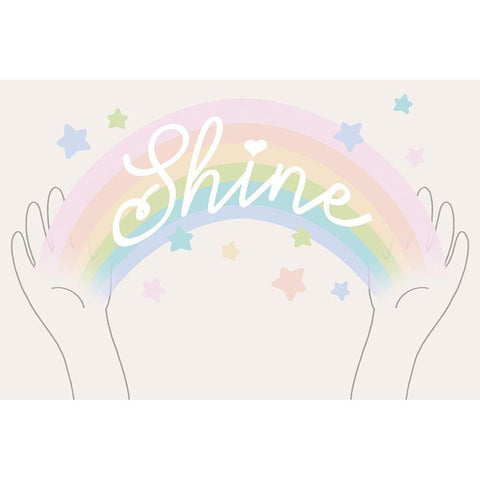 Rainbow Shine 5 White Modern Wood Framed Art Print by Prime, Marcus