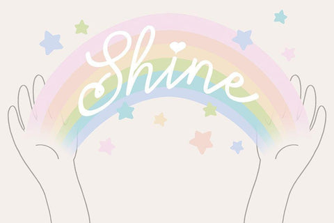 Rainbow Shine 5 White Modern Wood Framed Art Print with Double Matting by Prime, Marcus