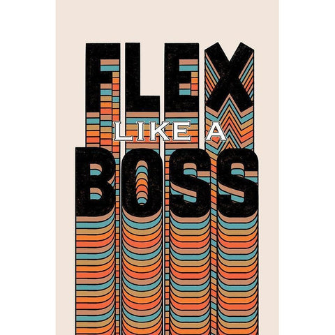 Flex Like A Boss White Modern Wood Framed Art Print by Prime, Marcus