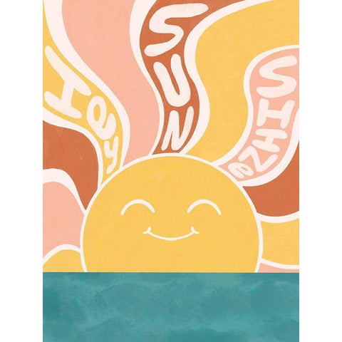 Hey Sunshine White Modern Wood Framed Art Print by Prime, Marcus