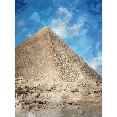 Pyramid Of Giza Gold Ornate Wood Framed Art Print with Double Matting by Prime, Marcus