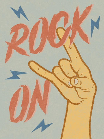 Rock On White Modern Wood Framed Art Print with Double Matting by Prime, Marcus