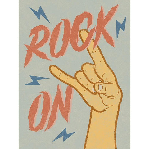 Rock On Black Modern Wood Framed Art Print with Double Matting by Prime, Marcus