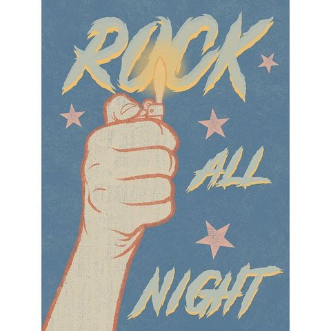 Rock All Night Gold Ornate Wood Framed Art Print with Double Matting by Prime, Marcus