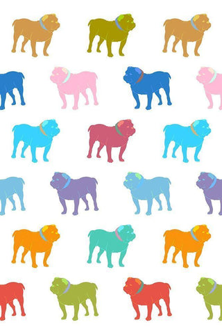 Bulldog Pattern 1 White Modern Wood Framed Art Print with Double Matting by Prime, Marcus