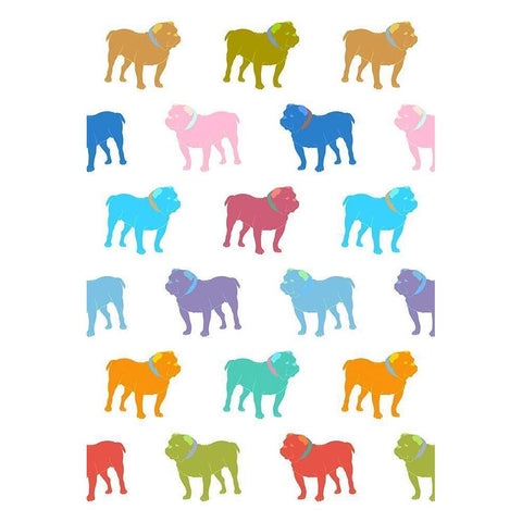 Bulldog Pattern 1 Black Modern Wood Framed Art Print by Prime, Marcus