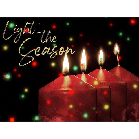 Light The Season Gold Ornate Wood Framed Art Print with Double Matting by Prime, Marcus