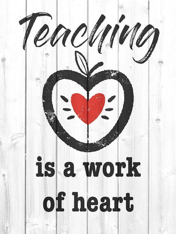 Teaching Heart 1 White Modern Wood Framed Art Print with Double Matting by Prime, Marcus