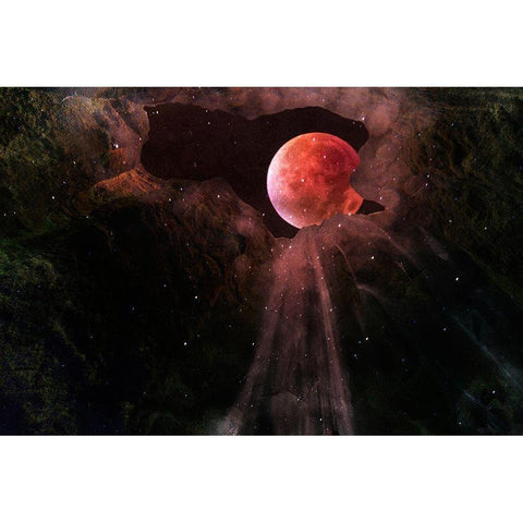 Moonlit Caves 1 Black Modern Wood Framed Art Print by Prime, Marcus