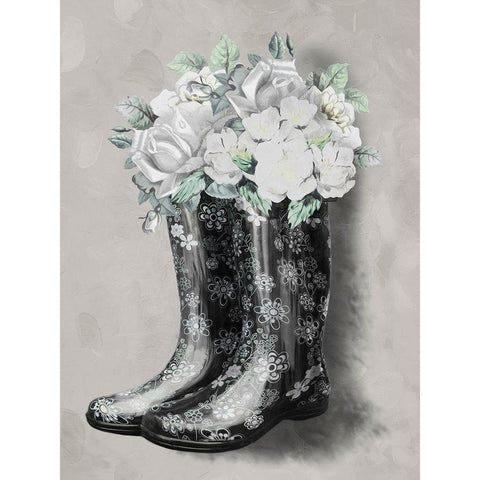 Rain Fall Blooms 2 White Modern Wood Framed Art Print by Prime, Marcus