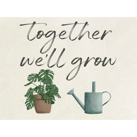 Growing Together Black Modern Wood Framed Art Print with Double Matting by Prime, Marcus