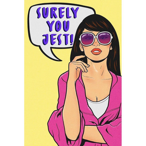 Surely You Jest Black Modern Wood Framed Art Print by Prime, Marcus