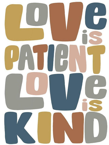 Love Is Kind 3 White Modern Wood Framed Art Print with Double Matting by Prime, Marcus