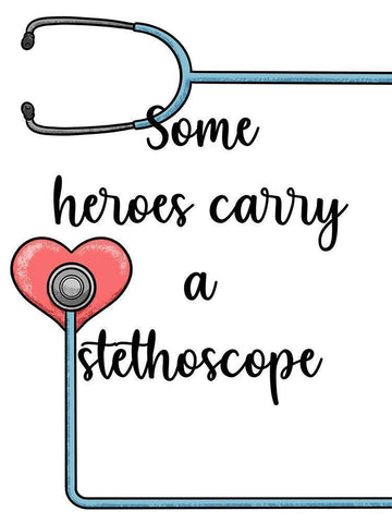 Stethoscope Heroes Black Ornate Wood Framed Art Print with Double Matting by Prime, Marcus