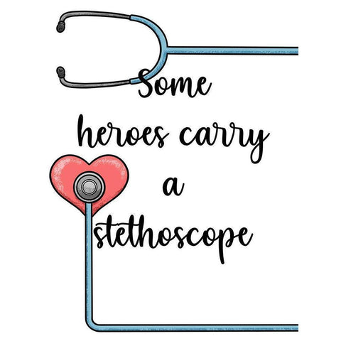Stethoscope Heroes White Modern Wood Framed Art Print by Prime, Marcus