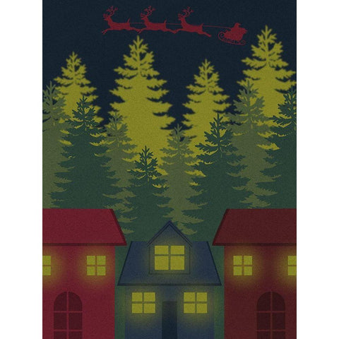 Merry Night White Modern Wood Framed Art Print by Prime, Marcus