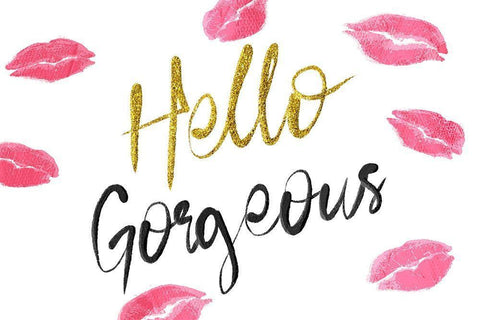 Glitter Hello Kisses Black Ornate Wood Framed Art Print with Double Matting by Prime, Marcus