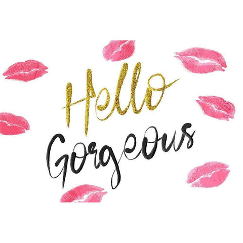 Glitter Hello Kisses Gold Ornate Wood Framed Art Print with Double Matting by Prime, Marcus