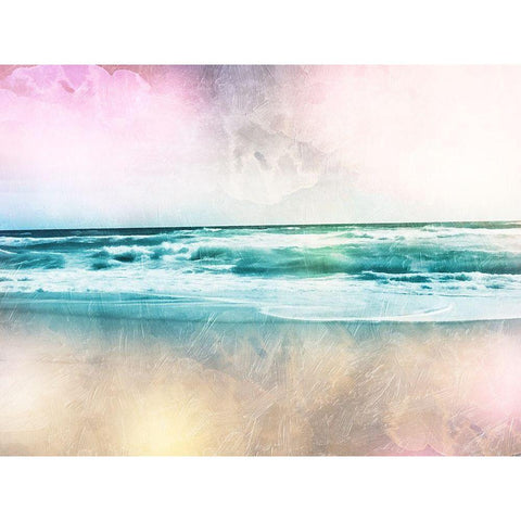 CMYK Beach 1 Gold Ornate Wood Framed Art Print with Double Matting by Prime, Marcus