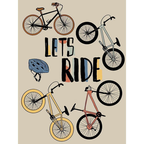 Lets Ride 2 White Modern Wood Framed Art Print by Prime, Marcus