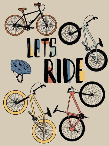 Lets Ride 2 White Modern Wood Framed Art Print with Double Matting by Prime, Marcus