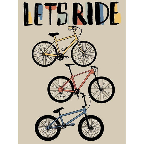 Lets Ride 3 Black Modern Wood Framed Art Print with Double Matting by Prime, Marcus