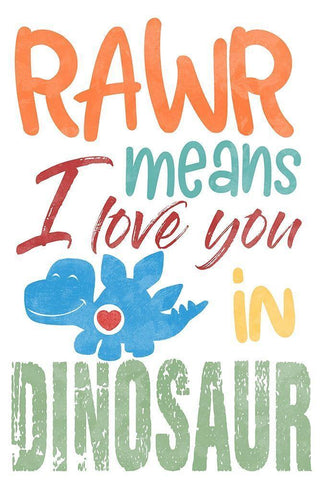 Rawr Love White Modern Wood Framed Art Print with Double Matting by Prime, Marcus