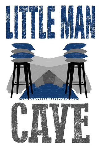 Little Man Cave Black Ornate Wood Framed Art Print with Double Matting by Prime, Marcus