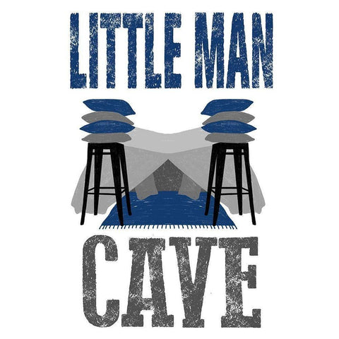 Little Man Cave White Modern Wood Framed Art Print by Prime, Marcus