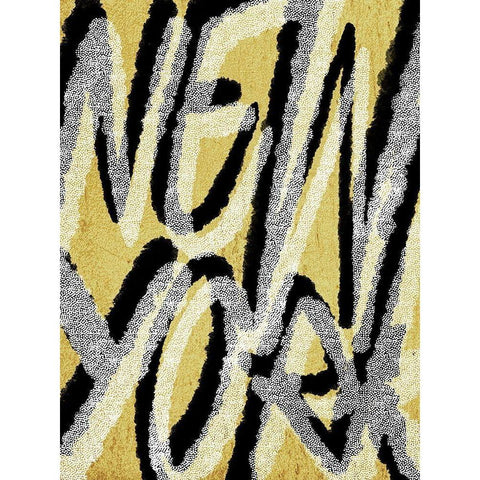 Golden New York White Modern Wood Framed Art Print by Prime, Marcus