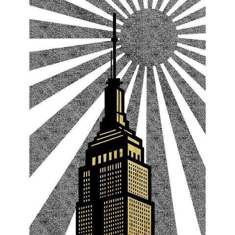 Golden Skyscraper Black Modern Wood Framed Art Print with Double Matting by Prime, Marcus