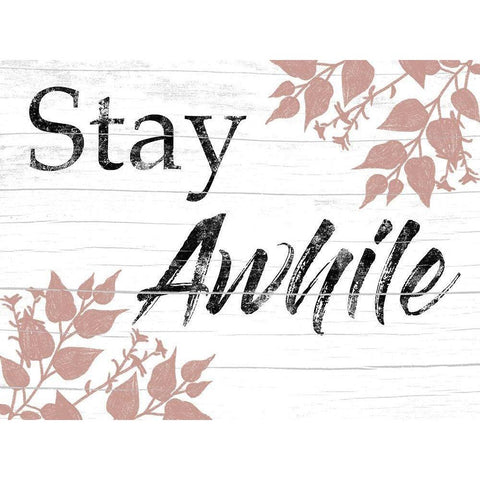 Stay Awhile White Modern Wood Framed Art Print by Prime, Marcus