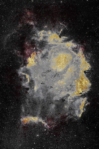 Lunar Nebula White Modern Wood Framed Art Print with Double Matting by Prime, Marcus