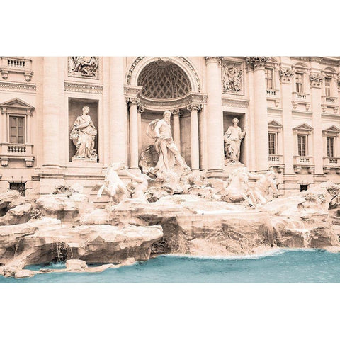 Fontana Di Trevi Black Modern Wood Framed Art Print with Double Matting by Prime, Marcus