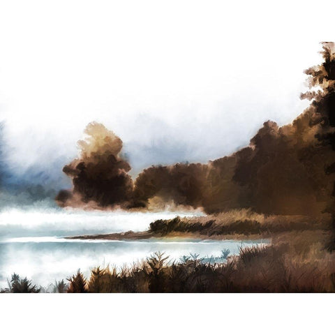 Brass Landscape 1 Gold Ornate Wood Framed Art Print with Double Matting by Prime, Marcus