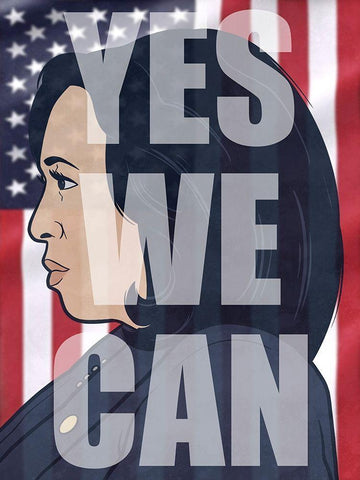 Yes We Can Black Ornate Wood Framed Art Print with Double Matting by Prime, Marcus