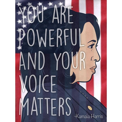 Our Voice Matters Gold Ornate Wood Framed Art Print with Double Matting by Prime, Marcus