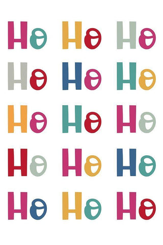 Ho Ho Ho Repeat White Modern Wood Framed Art Print with Double Matting by Prime, Marcus