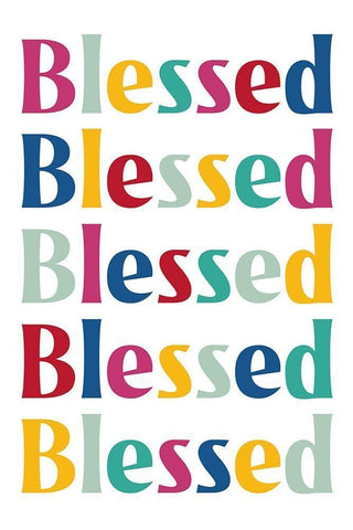 Blessed Repeat. White Modern Wood Framed Art Print with Double Matting by Prime, Marcus