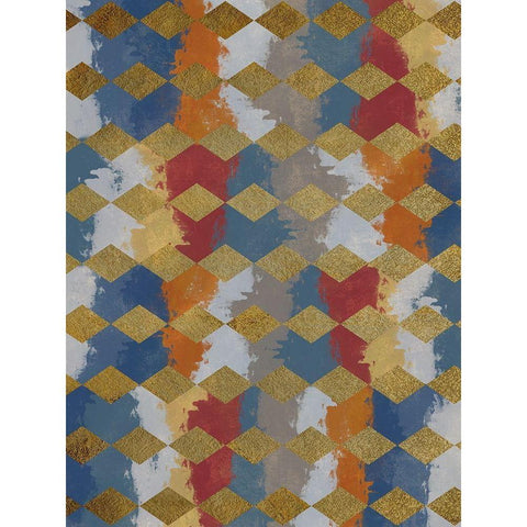 Striking Strokes Gold Ornate Wood Framed Art Print with Double Matting by Prime, Marcus