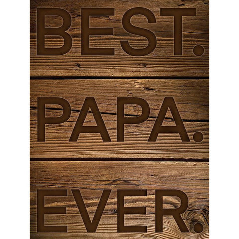 Best Papa Ever Black Modern Wood Framed Art Print with Double Matting by Prime, Marcus