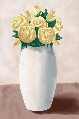 Wonderful Florals White Modern Wood Framed Art Print with Double Matting by Prime, Marcus