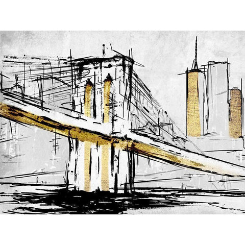 City Of Gold 1 Black Modern Wood Framed Art Print by Prime, Marcus