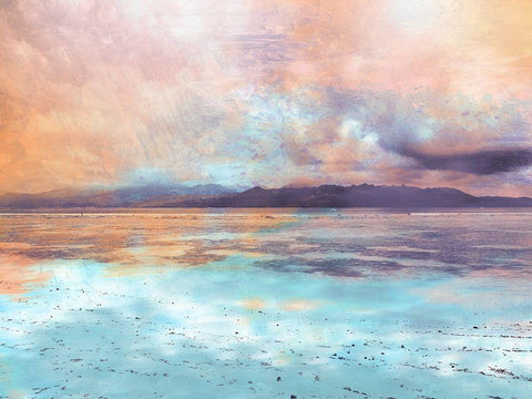 Coastal Sunset 1 White Modern Wood Framed Art Print with Double Matting by Prime, Marcus