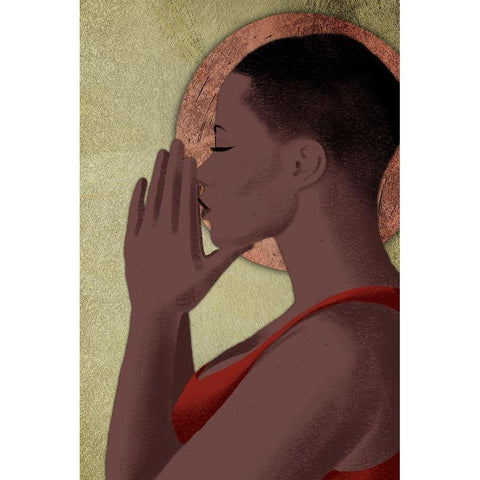 Praying Goddess 1 Gold Ornate Wood Framed Art Print with Double Matting by Prime, Marcus